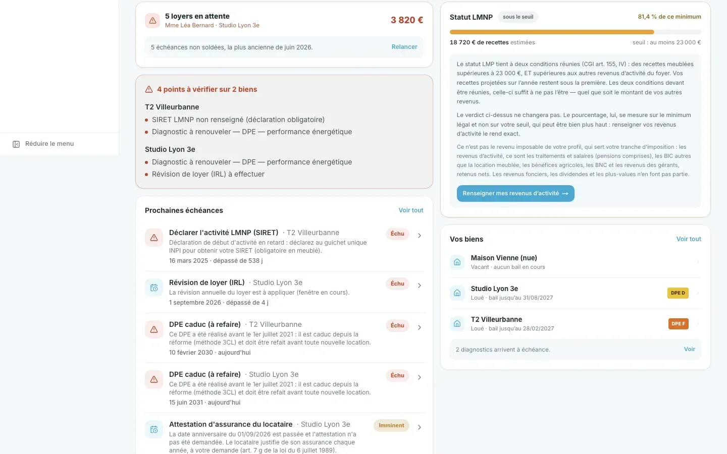ClairToit : suivi du seuil LMP
