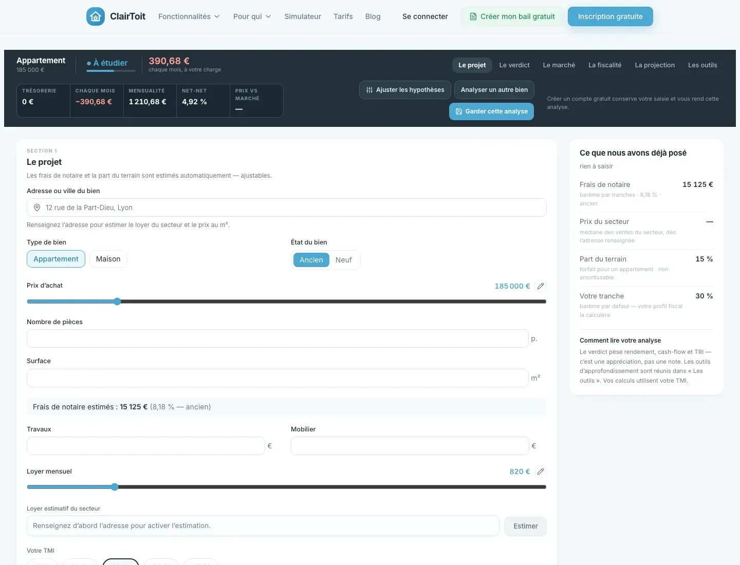 ClairToit : le simulateur d'achat